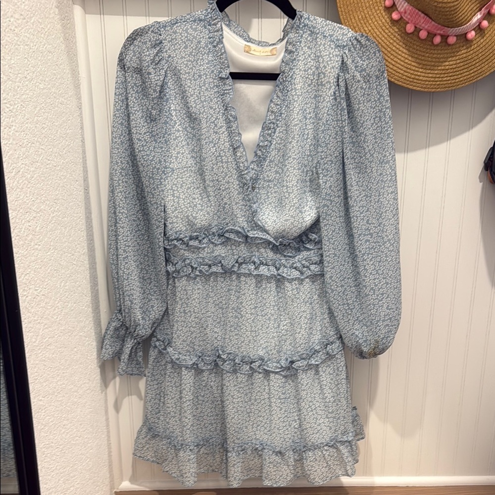 Altar'd State Blue and White Mini Dress